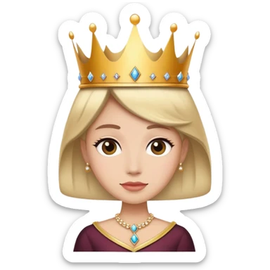 person in elegant attire attending a royal ball, with a crown and ballroom background sticker