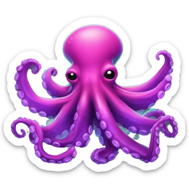 Neon paint splotched big octopus  sticker