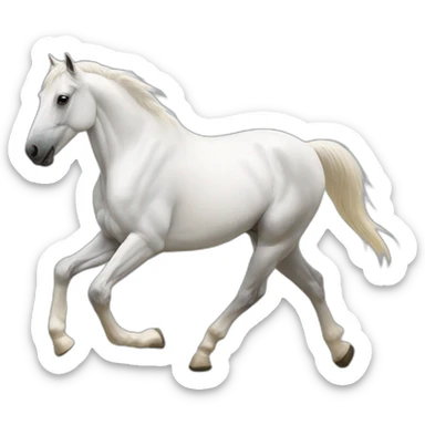 White trotting horse sticker