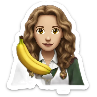 Halk Hermione Granger eating banana sticker
