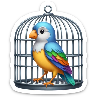 bird in cage sticker