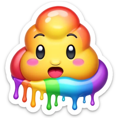 rainbow puke sticker