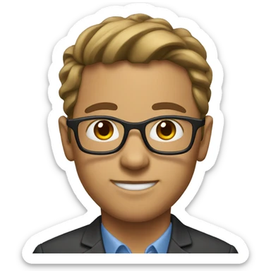 a journalist without glasses normal skin  sticker