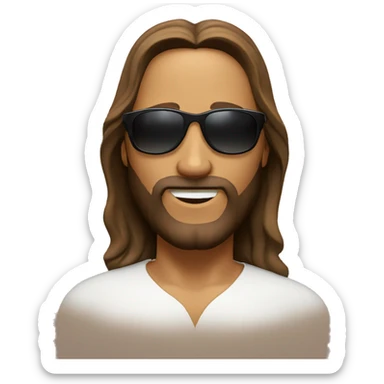 jesus wearing a oakley sunglasses  sticker
