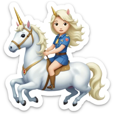 unicorn scout girl sticker