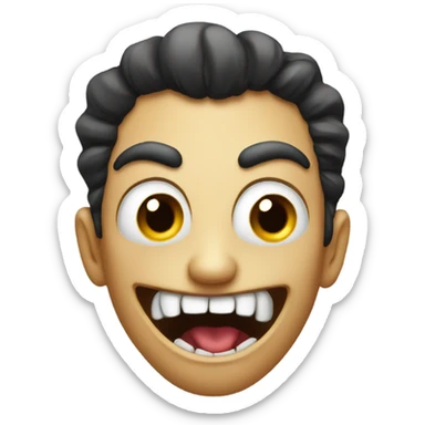 Evil face plus wacky face  sticker