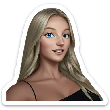 blonde girl with blue eyes sticker