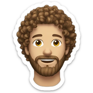 Cameron hardin curly hair and beard sticker