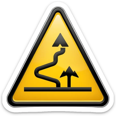 slippery road sign sticker