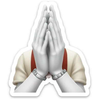  praying hands that are robotic sticker