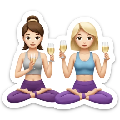 two girl yoga and prosecco  sticker