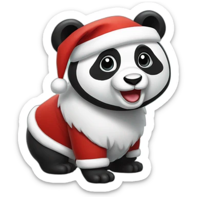 santa panda sticker