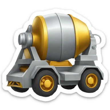 a cement mixer wearing gold jewelry sticker