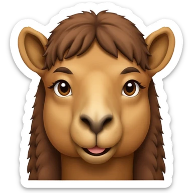 a camel with a big nose looking at you sticker