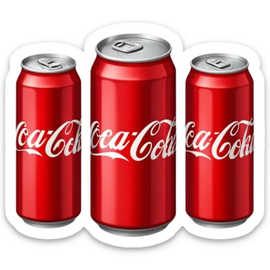 5 different cans of coke placed in line sticker