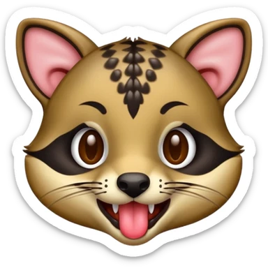 civet emoji with yummy long tongue sticker