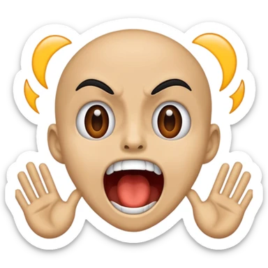 Someone screaming as loud as they can, make it skin color and no other stuff on it sticker