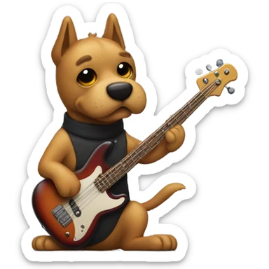 Dog playing bass guitar  sticker