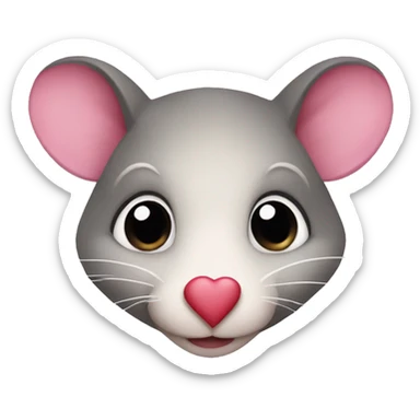 possum with hearts sticker