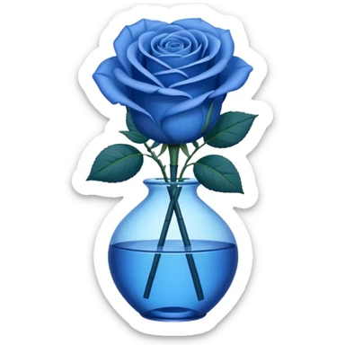 Blue rose in a vase sticker