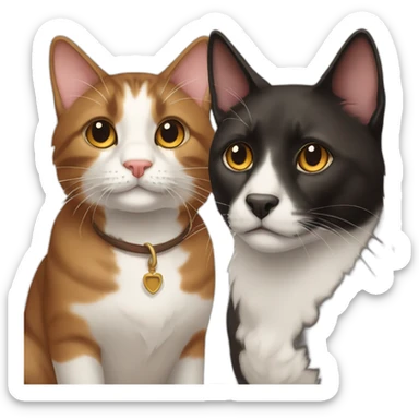 A brown and black cat without white and bernese dog sticker