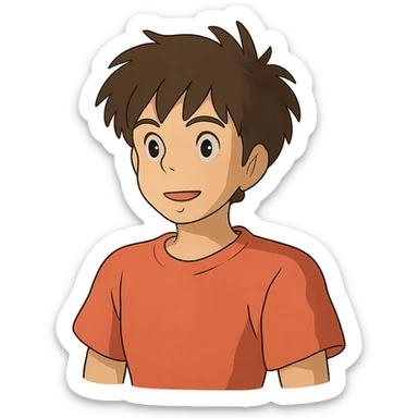 anime character in ghibli style sticker