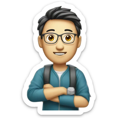 a chinese phd student in germany with solar cells sticker