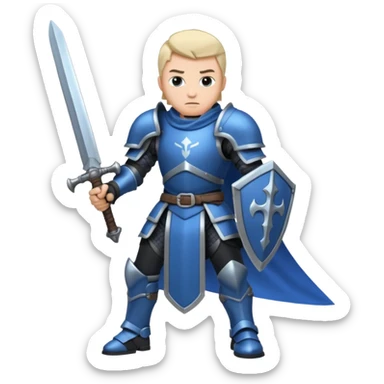 Big damage Role, at guild bosses,  iconic, with blue and black theme, HUGE great sword sticker