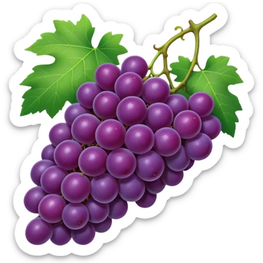 concord grape, realistic purple grapes with a green stem sticker