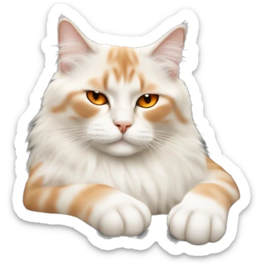 cream and orange ragdoll cat sleeping on an office chair sticker