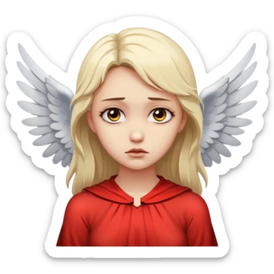 Female angel with torn wings, exposed collarbones, sorrow and lust intertwined sticker