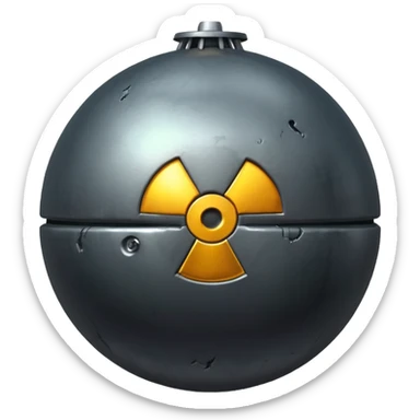 A huge nuclear bomb before exploding sticker