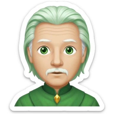 The Wizard from the Wizard of Oz with white hair, green eyes, green outfit sticker