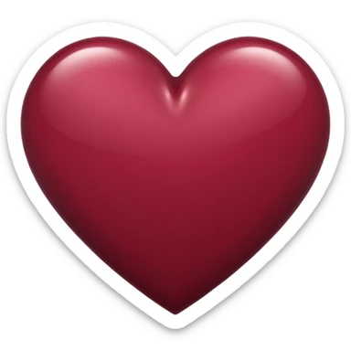 Burgundy love heart  sticker
