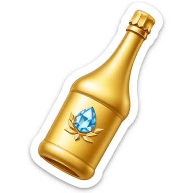 Biberón dorado con diamantes 🍼con ese biberón sticker