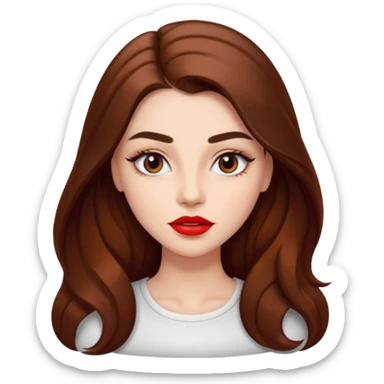 beautiful girl with long hair, high eyebrows, and thick lips  sticker
