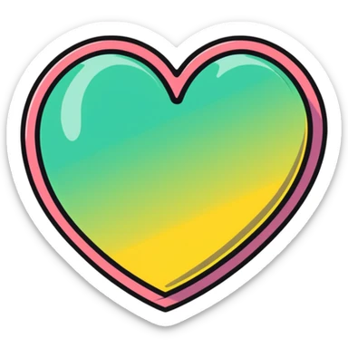 Сердце с градиентом по коаям sticker