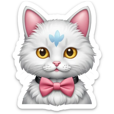 Gato y moño sticker