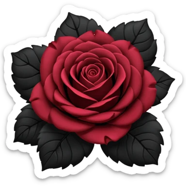 Create black rose emoji sticker