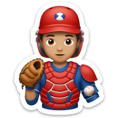 Baseball player with a catchers mitt sticker