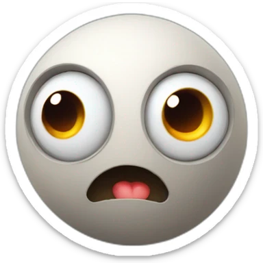 3d sphere with a cartoon lodestone texture with big playful eyes sticker