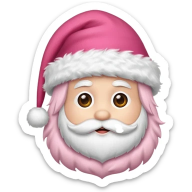 Santa hat pink emoji  sticker