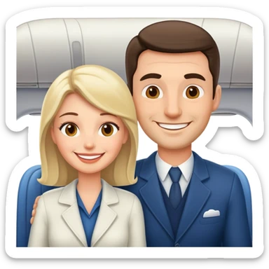 A man with her wife on the plane sticker