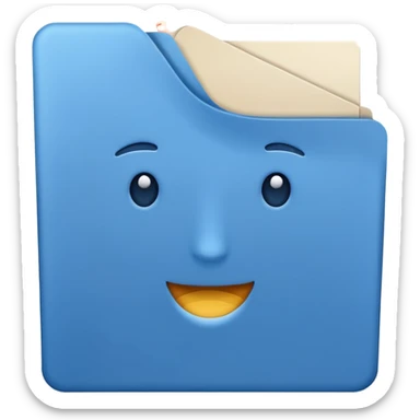 a blue file sticker