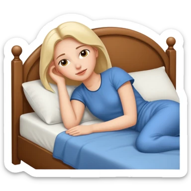 Femme qui cambré allongée sur son lit  sticker