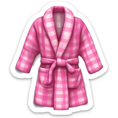 pink plaid robe sticker