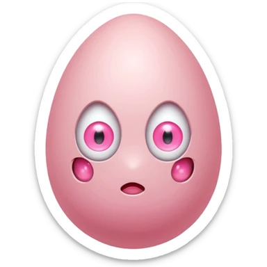 pastel pink egg with small crack and tiny glowing pink eye peeking from inside, kawaii style, simple icon, transparent background, twitch emote sticker
