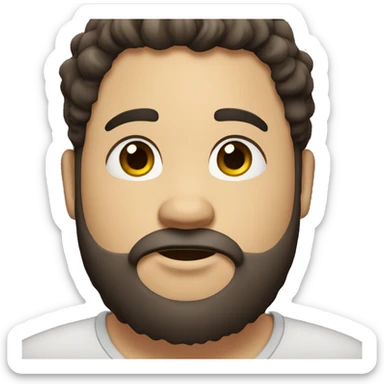 Chubby guy with dark wavy hair. Medium skin with beard sticker