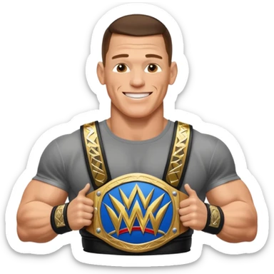 John Cena with wwe championship  sticker