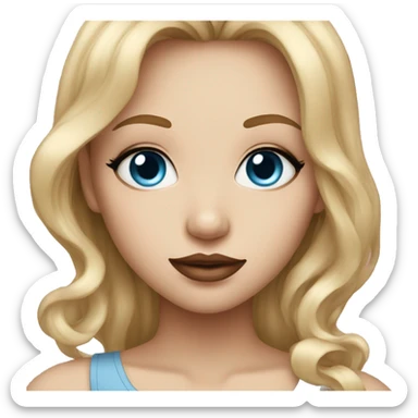 Girl with big lips blond hair Eyeliner and Piercing Blue eyes sticker